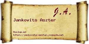 Jankovits Aszter névjegykártya